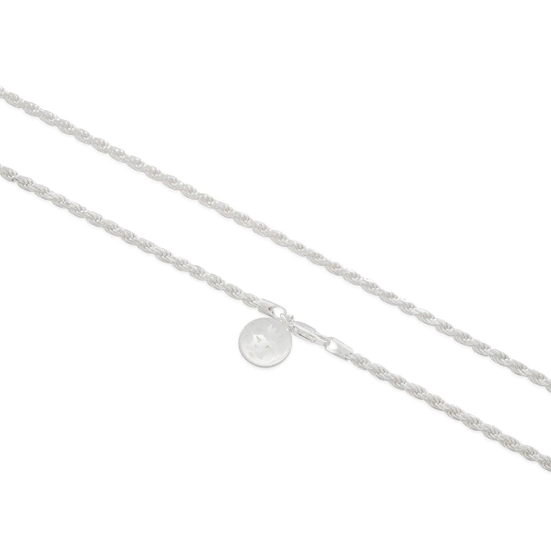 3mm Italian Sterling Silver Rope Chain  in  22" by King Ice