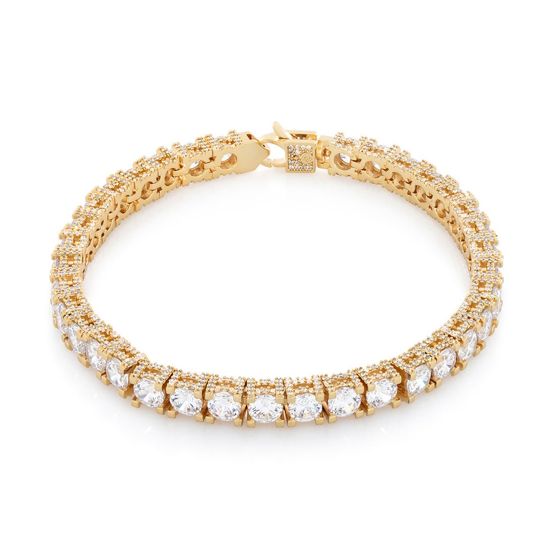 5mm Icy Tennis Bracelet  in  Gold Plated / 14K Gold / 8" by King Ice