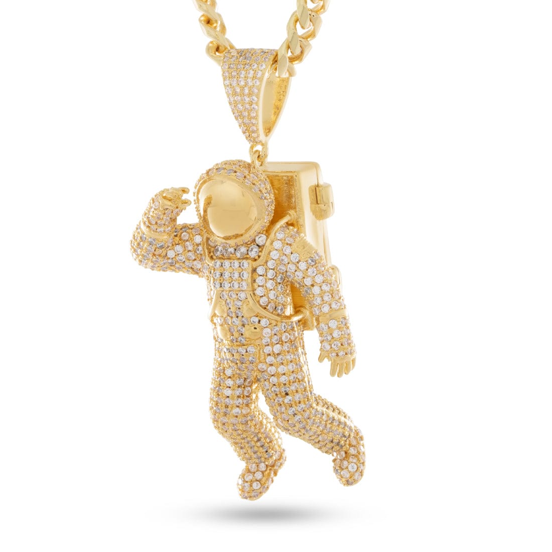 Astronaut Necklace  in  14K Gold / 2.6" by King Ice