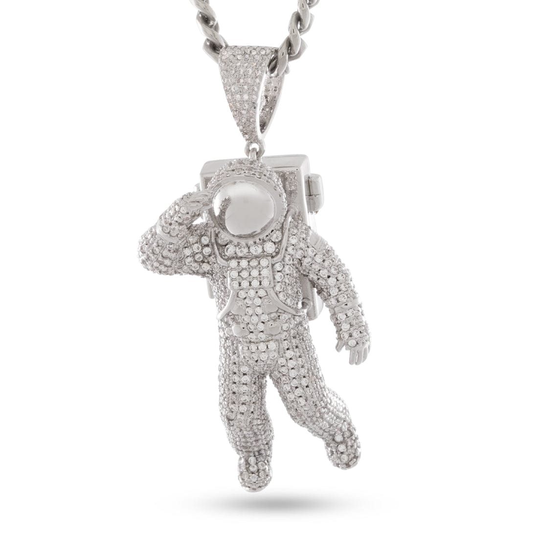 Astronaut Necklace  in  White Gold / 2.6" by King Ice