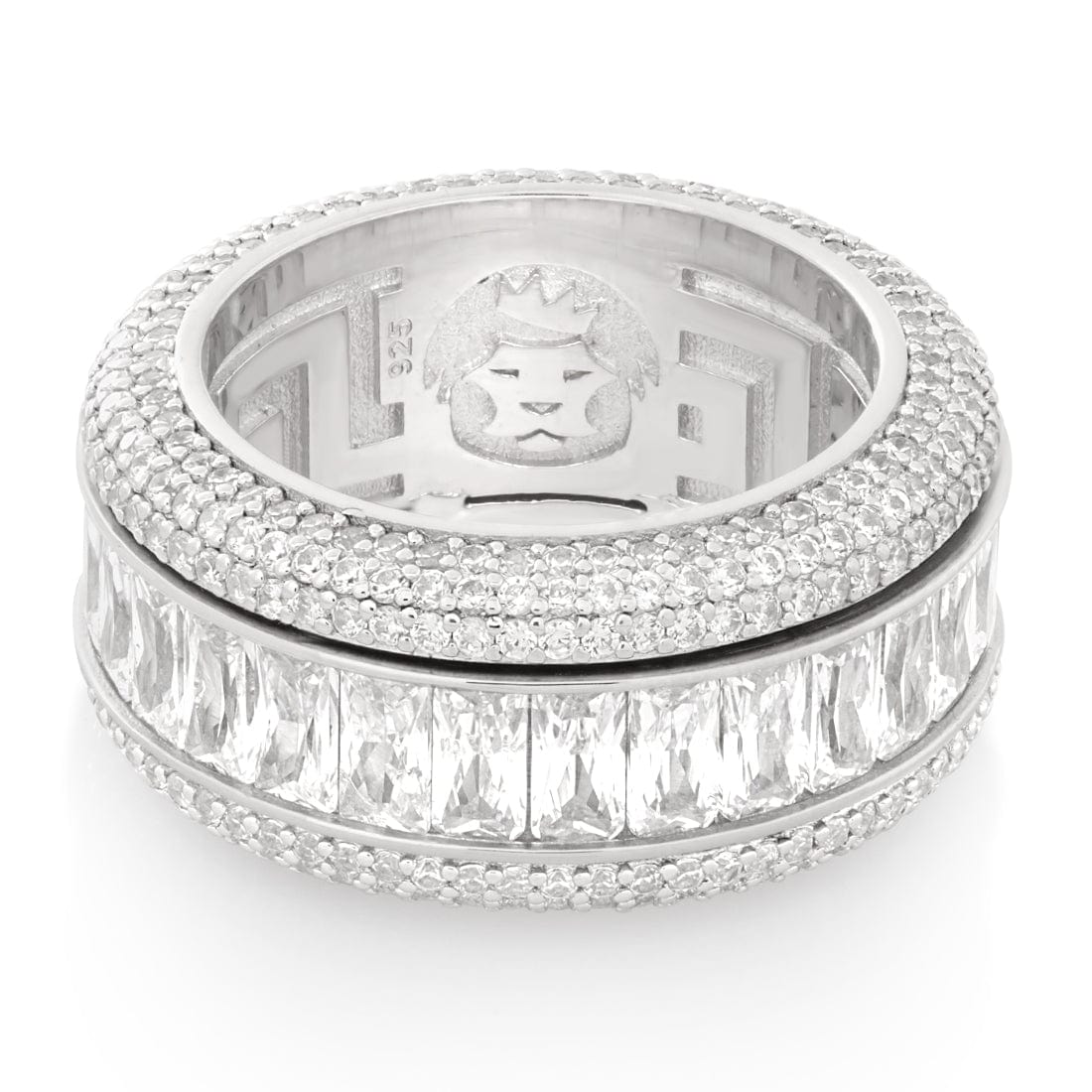 Baguette-Cut Icy Spinner Ring  in  by King Ice