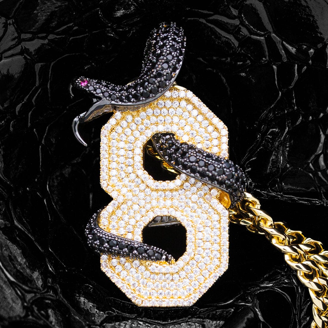 Black Mamba Number 8 Necklace  in  by King Ice