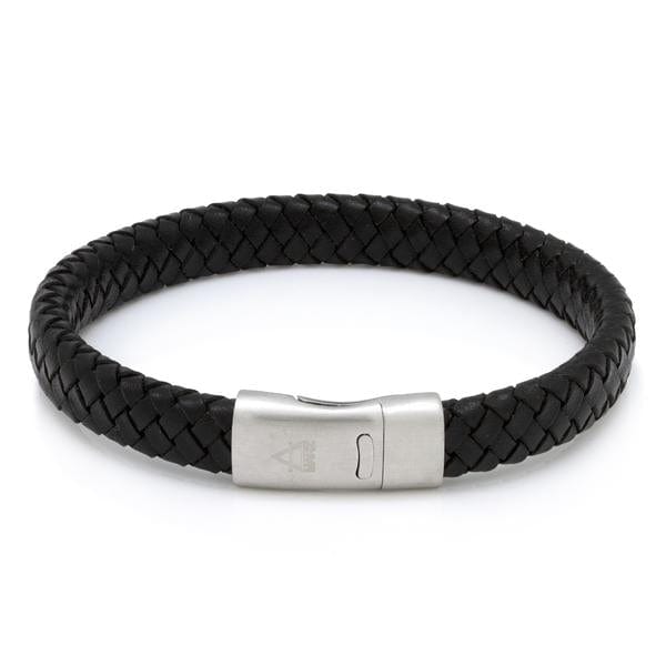 Brown Braided Band  in  Black / 8" by King Ice