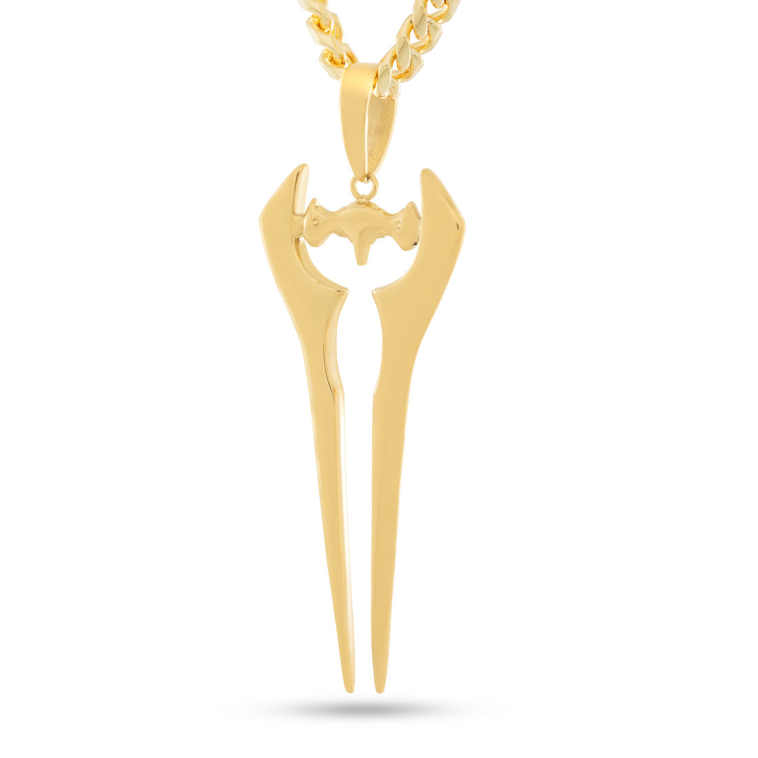 Halo x King Ice - Energy Sword Necklace  in  14K Gold by King Ice