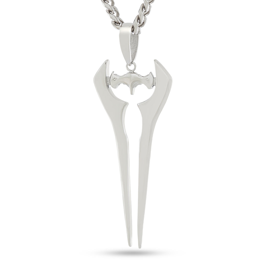 Halo x King Ice - Energy Sword Necklace  in  White Gold by King Ice