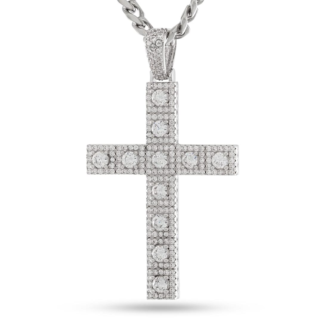 Cross of Centrality Necklace  in  White Gold by King Ice