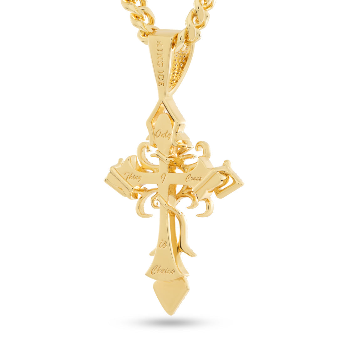 Designed by Mike Zombie - All I Cross is Chainz Necklace  in  Gold Plated / 14K Gold / 3" by King Ice