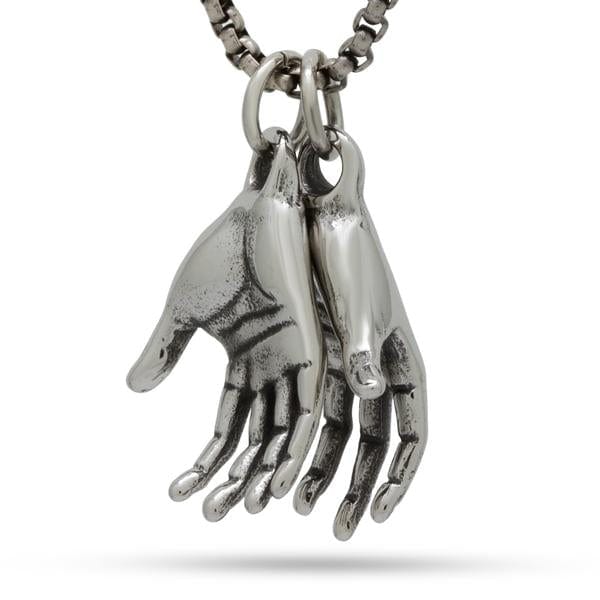 Hands of Openness Necklace  in  Sterling Silver by King Ice