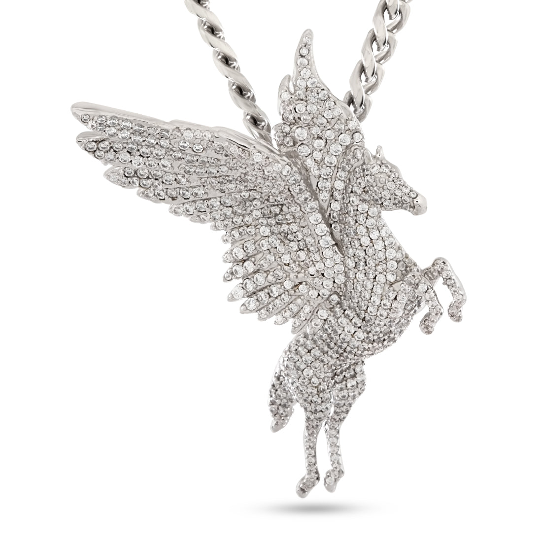 Pegasus Necklace  in  White Gold / 2.4" by King Ice