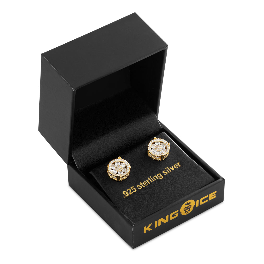 Round Cluster Stud Earrings  in  by King Ice