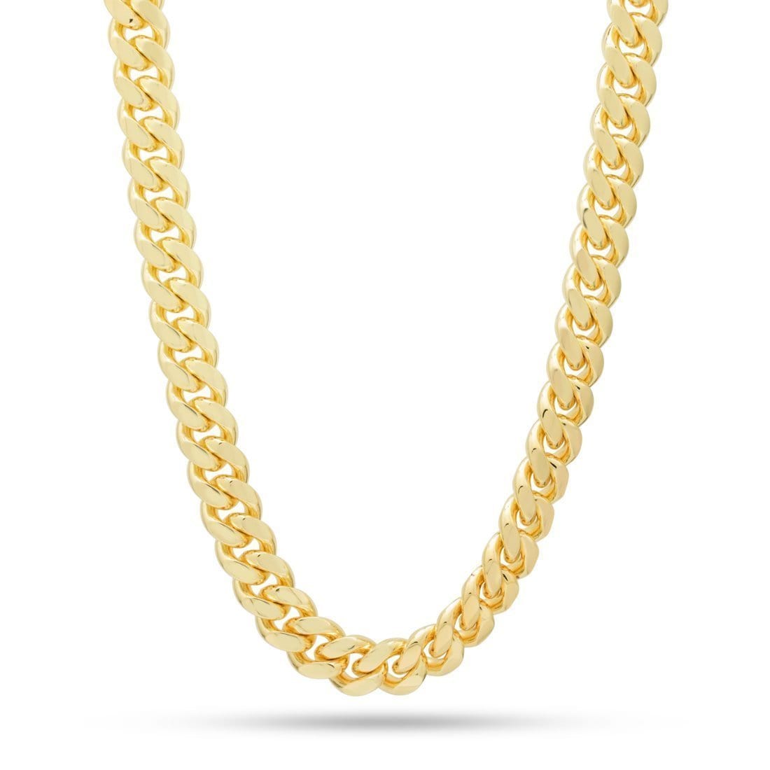 Solid Gold 12mm Miami Cuban Link Chain  in  Solid Gold / 14K Gold / 18" by King Ice