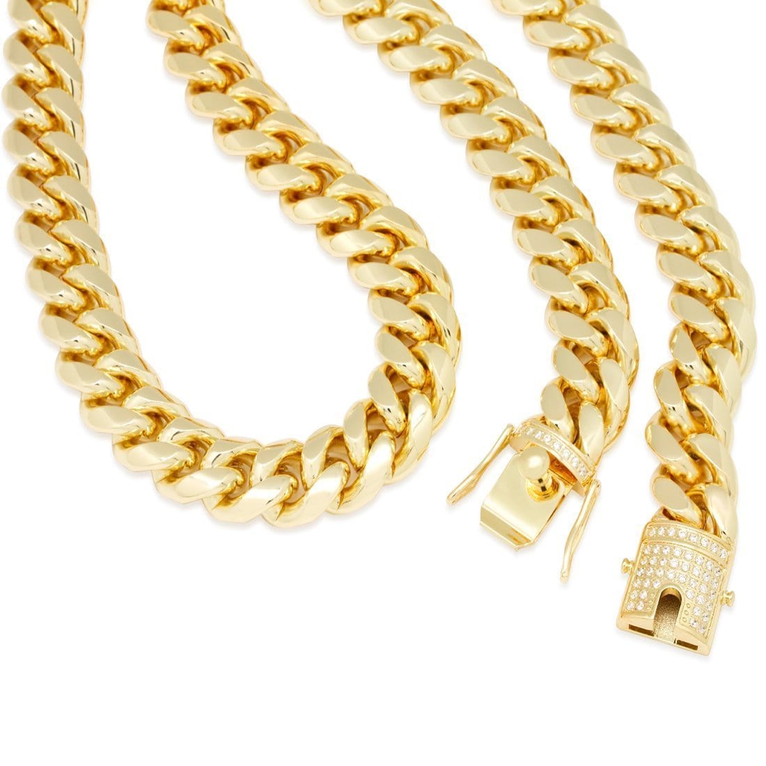 Solid Gold 16mm Miami Cuban Link Chain  in  by King Ice