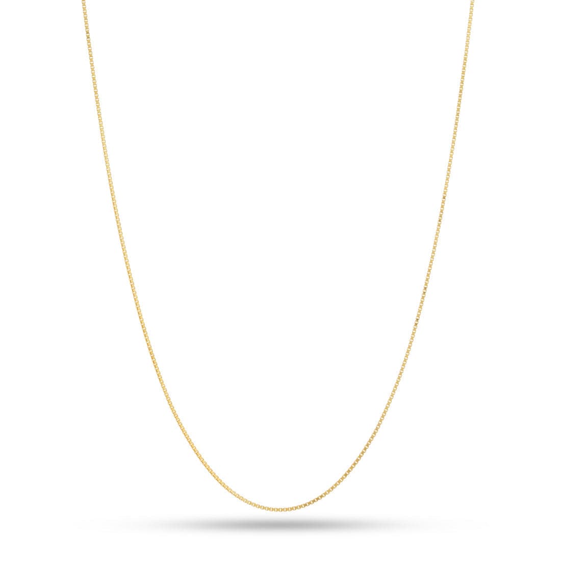 Solid Gold 1mm Box Chain  in  14K Gold / 16" by King Ice