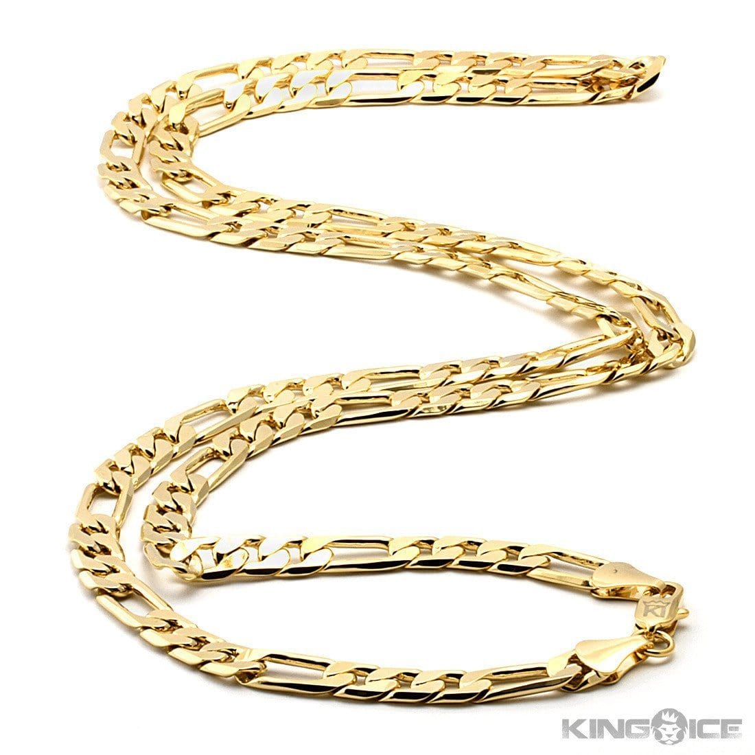 Solid Gold 5mm Figaro Chain  in  by King Ice