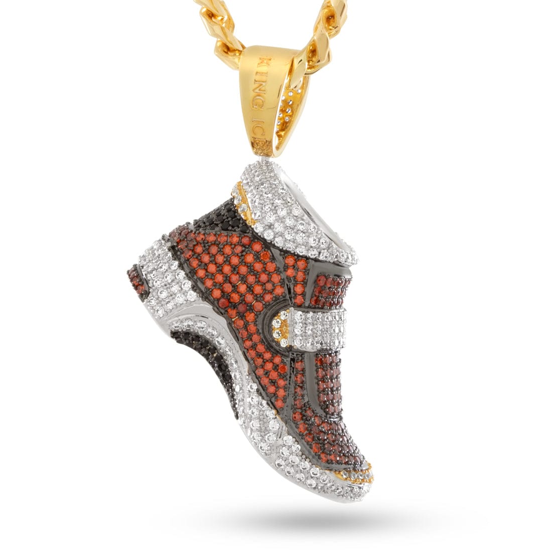 Sonic the Hedgehog x King Ice - Grind Shoe Necklace  in  14K/White Gold / 2" by King Ice