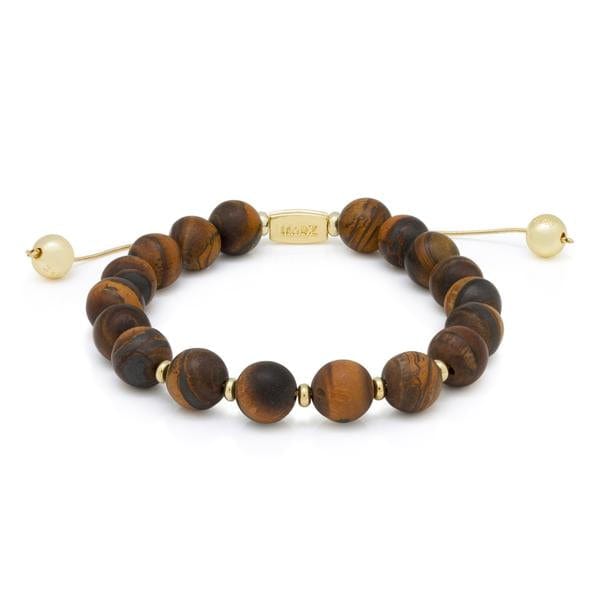 Tiger's Eye Bracelet  in  14K Gold / Adjustable by King Ice