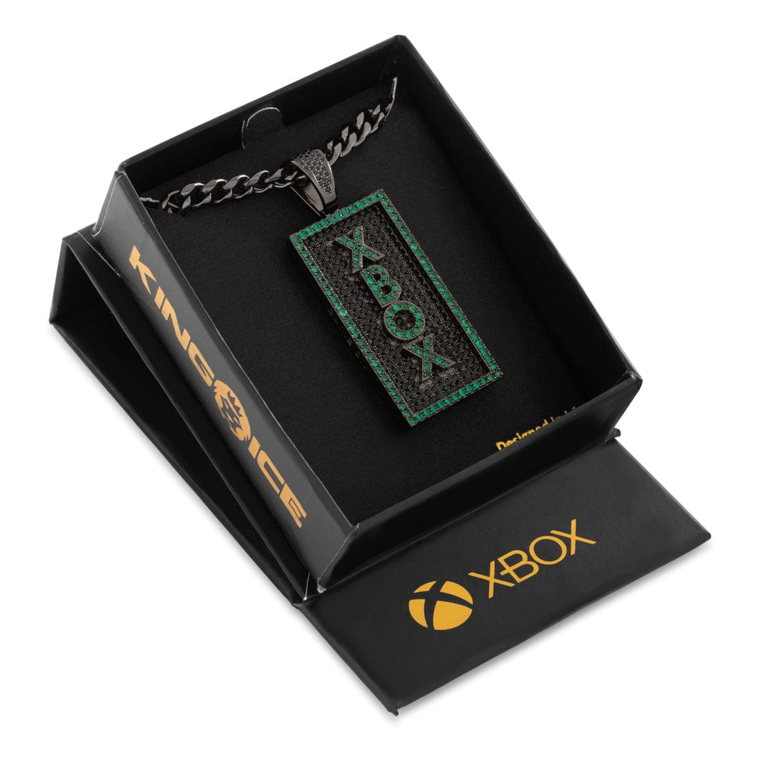 Xbox x King Ice - Game On Dog Tag Necklace  in  Black Gold / 1.5" by King Ice