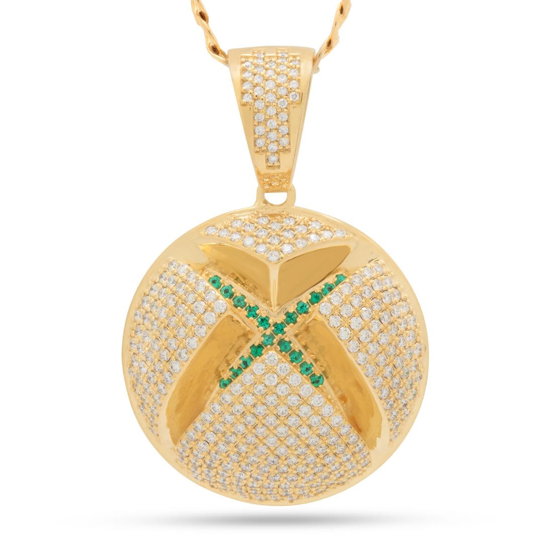 Xbox x King Ice - Solid Gold Sphere Logo Necklace  in  Solid Gold / 14K Gold / 1.8" by King Ice