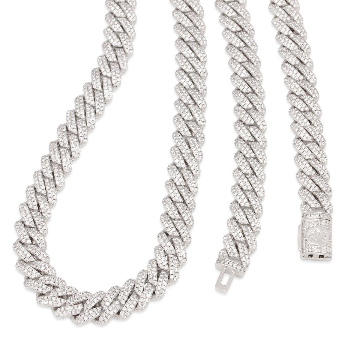 12mm Iced Diamond Cut Miami Cuban Link Chain  in  by King Ice