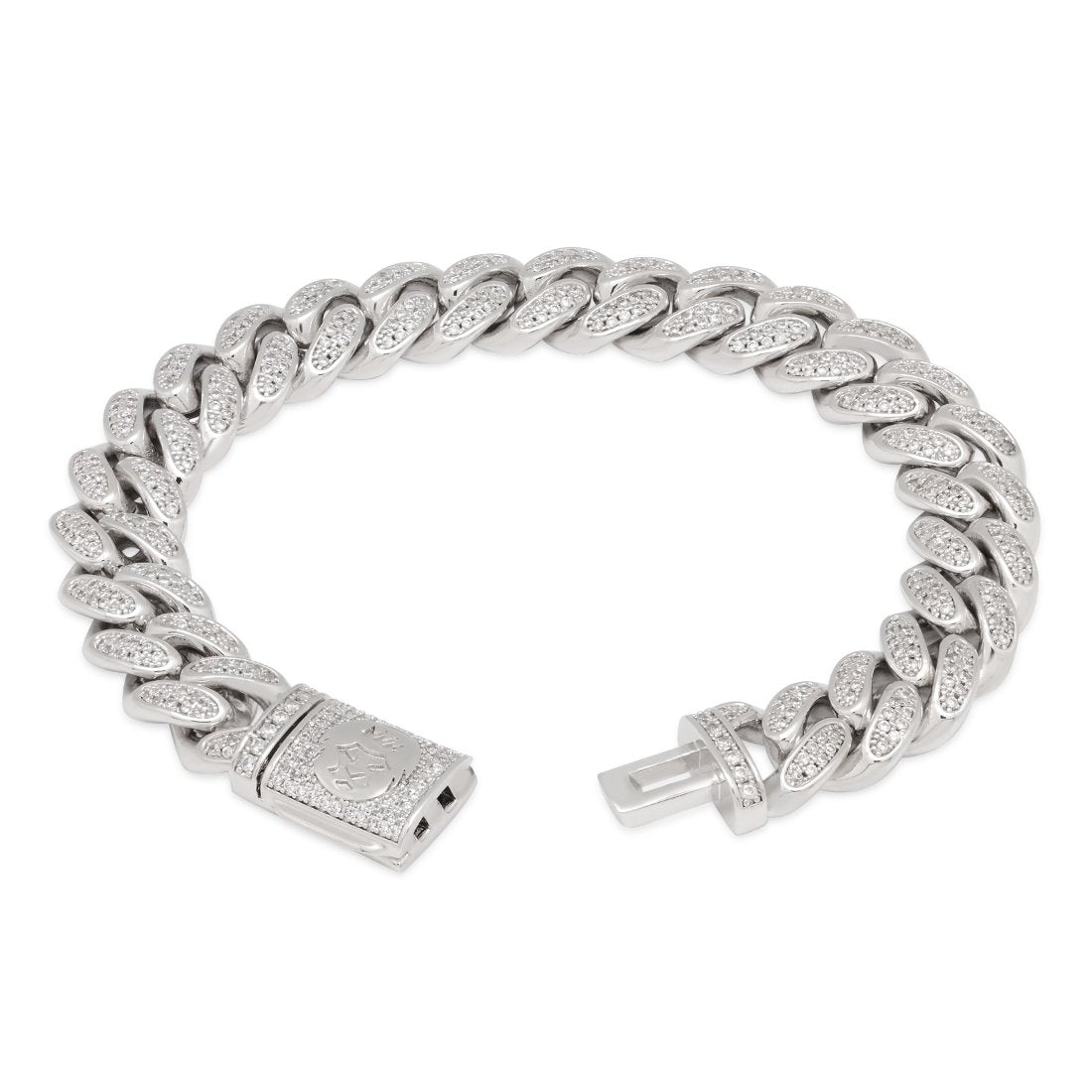 12mm Iced Miami Cuban Link Bracelet  in  by King Ice