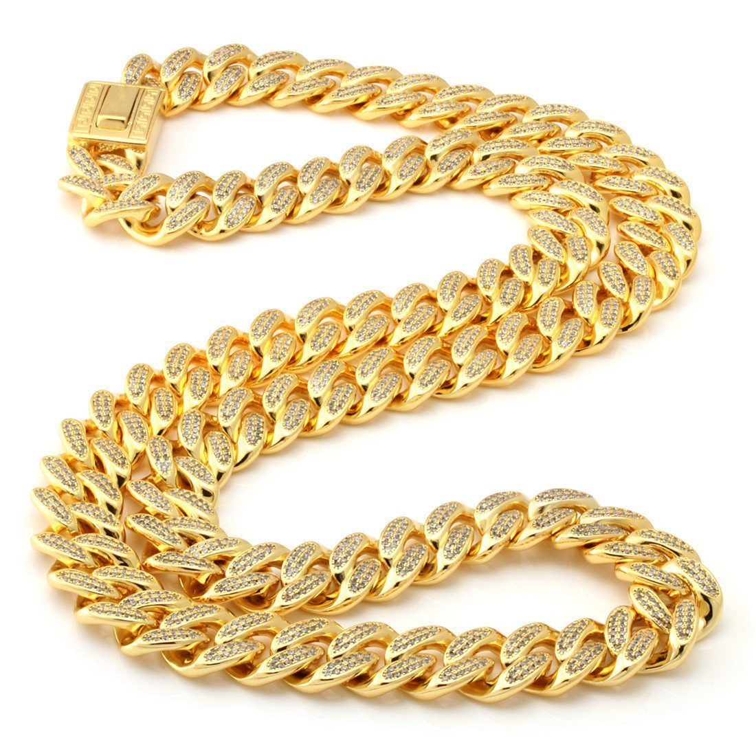 15mm Classic Iced Miami Cuban Link Chain  in  by King Ice