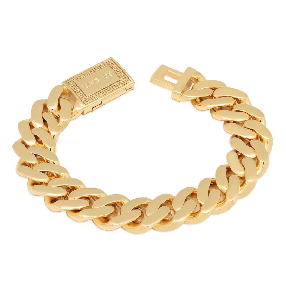 15mm Iced Miami Cuban Link Bracelet  in  by King Ice