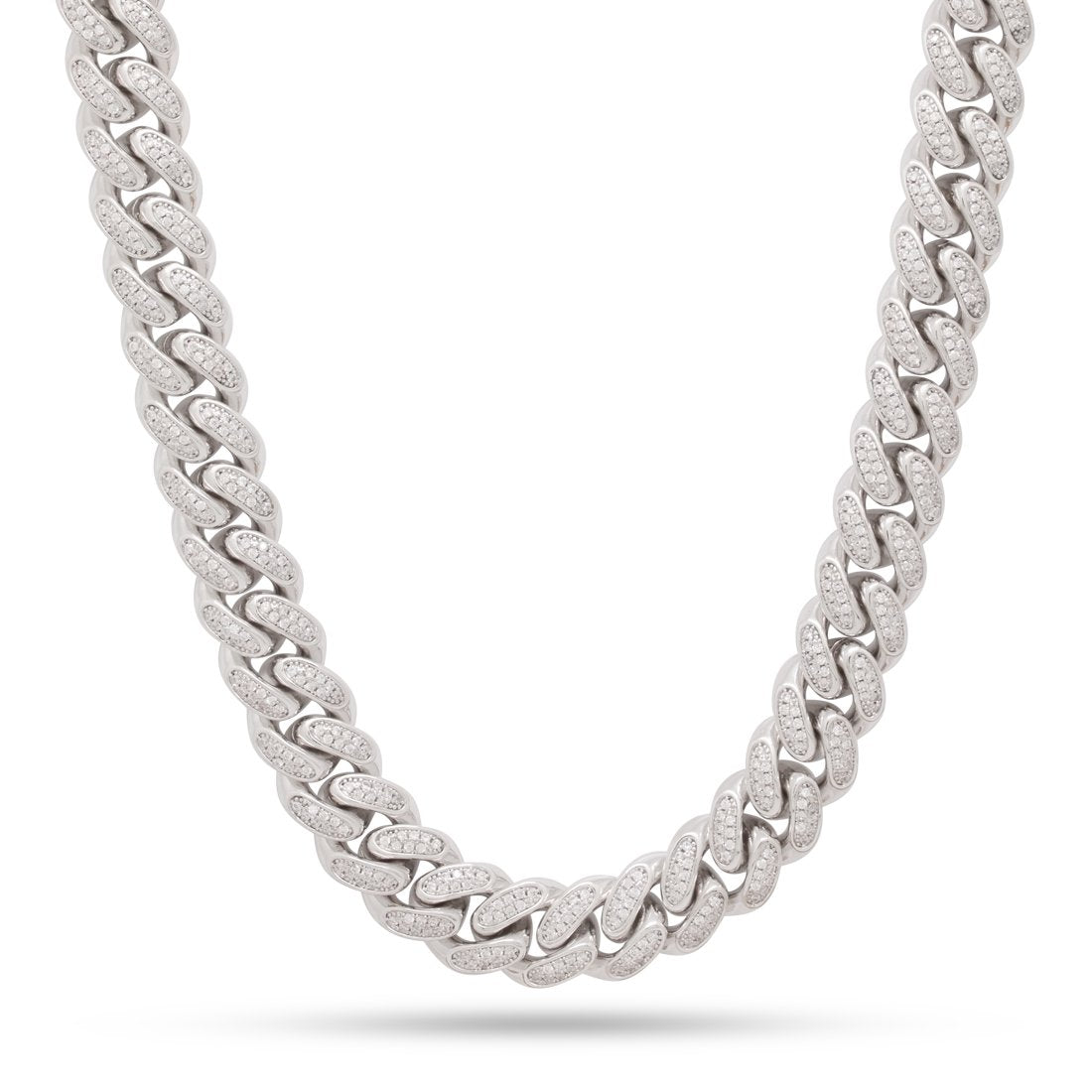 15mm Iced Miami Cuban Link Chain  in  Gold Plated / White Gold / 18" by King Ice