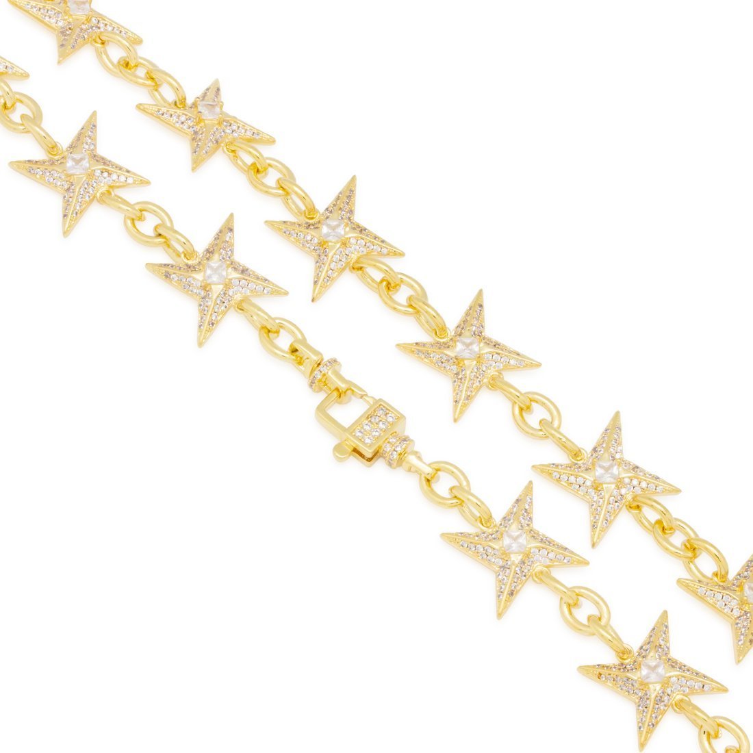 15mm Iced Shuriken Rolo Chain  in  by King Ice