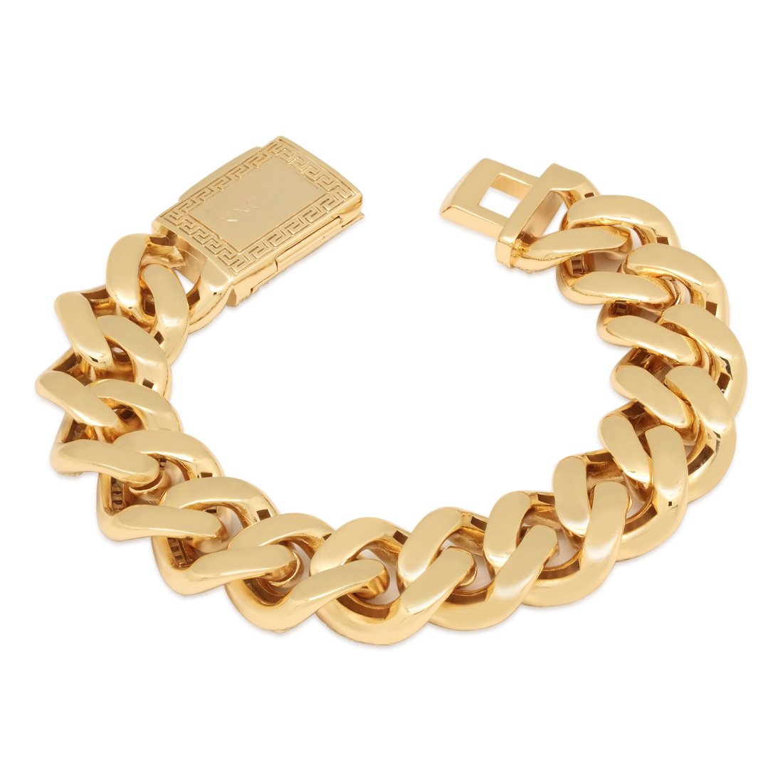 18mm Iced Baguette Miami Cuban Link Bracelet  in  by King Ice