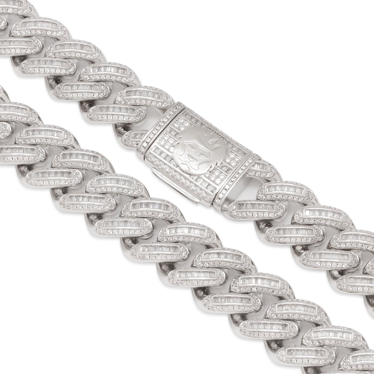 18mm Iced Baguette Miami Cuban Link Chain  in  by King Ice