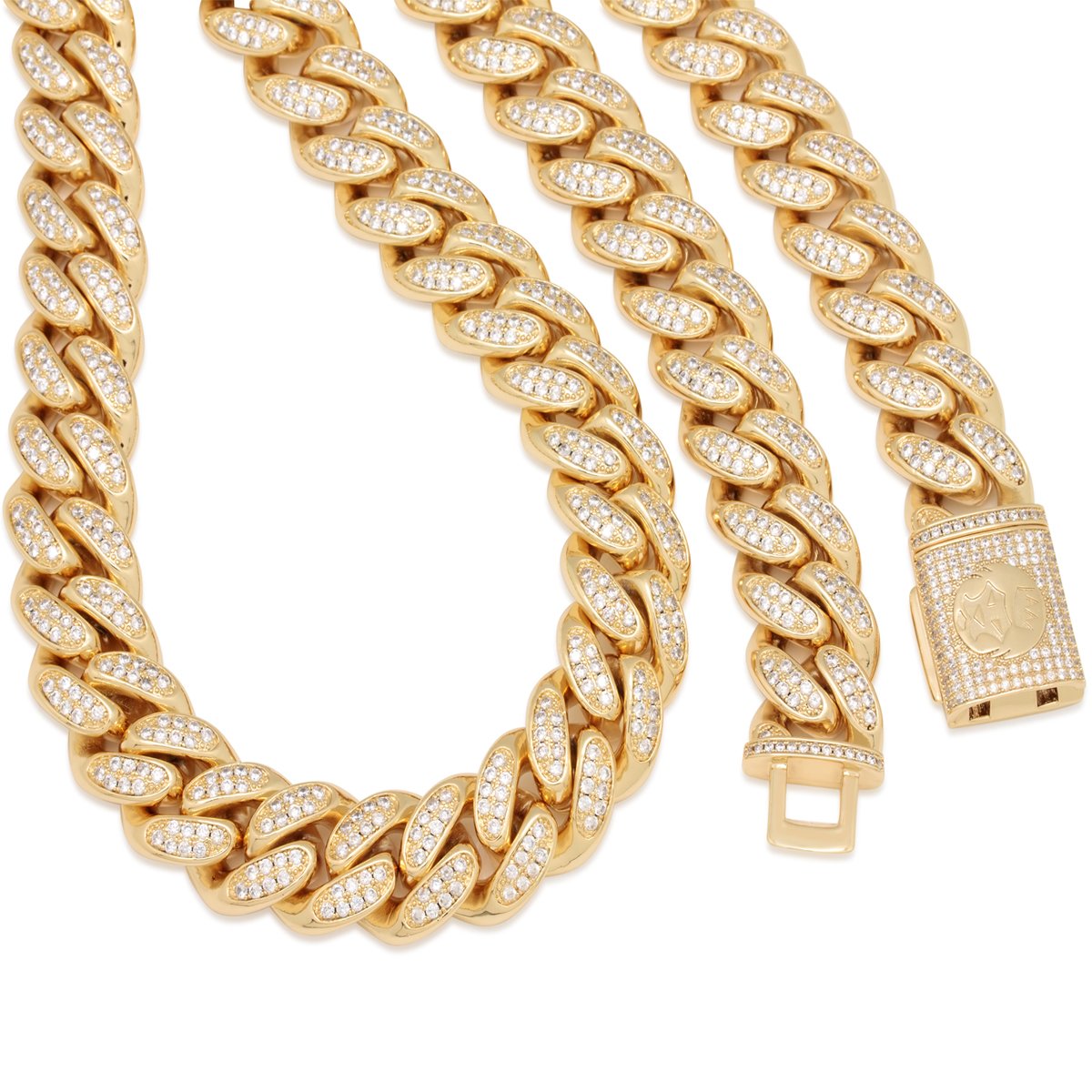 18mm Iced Miami Cuban Link Chain  in  by King Ice