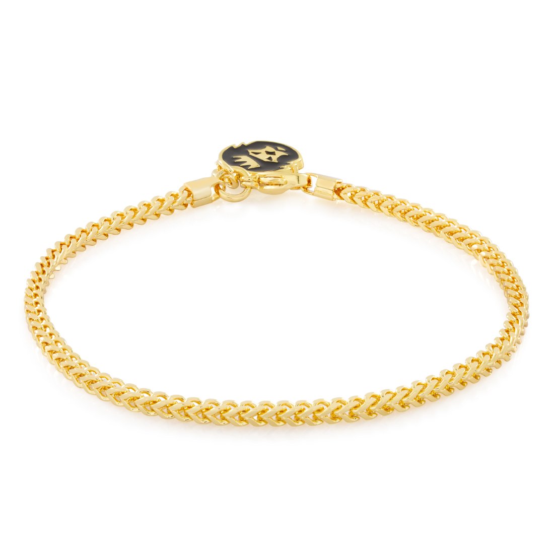 3mm Franco Bracelet  in  Gold Plated / 14K Gold / 7" by King Ice