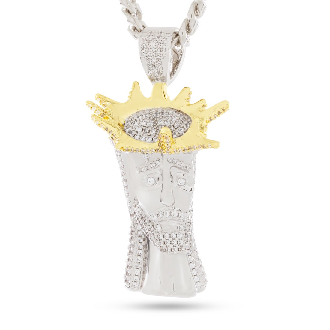 3D Boss Holy One Necklace  in  White Gold / 2.3" by King Ice