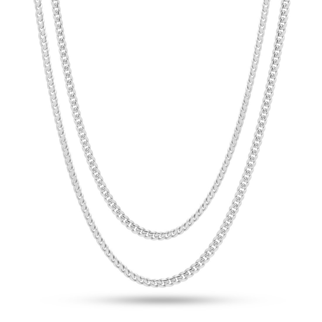 3mm Miami Cuban Link Chain Choker Set  in  Gold Plated / White Gold / 18"/20" by King Ice