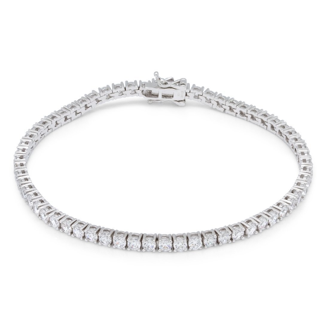 3mm Tennis Bracelet  in  Gold Plated / White Gold / 8" by King Ice