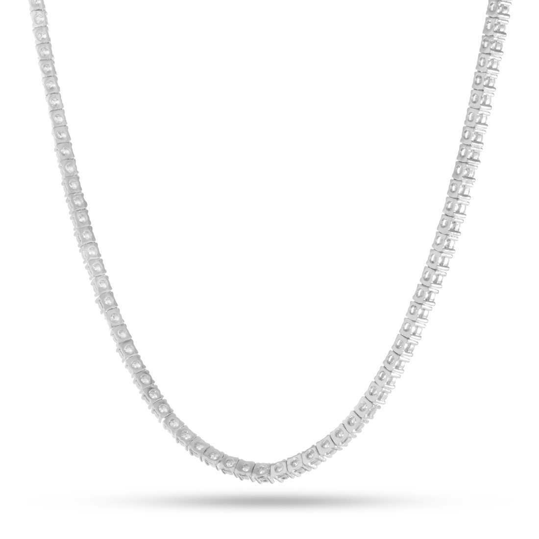 3mm Tennis Chain  in  Sterling Silver / White Gold / 20" by King Ice