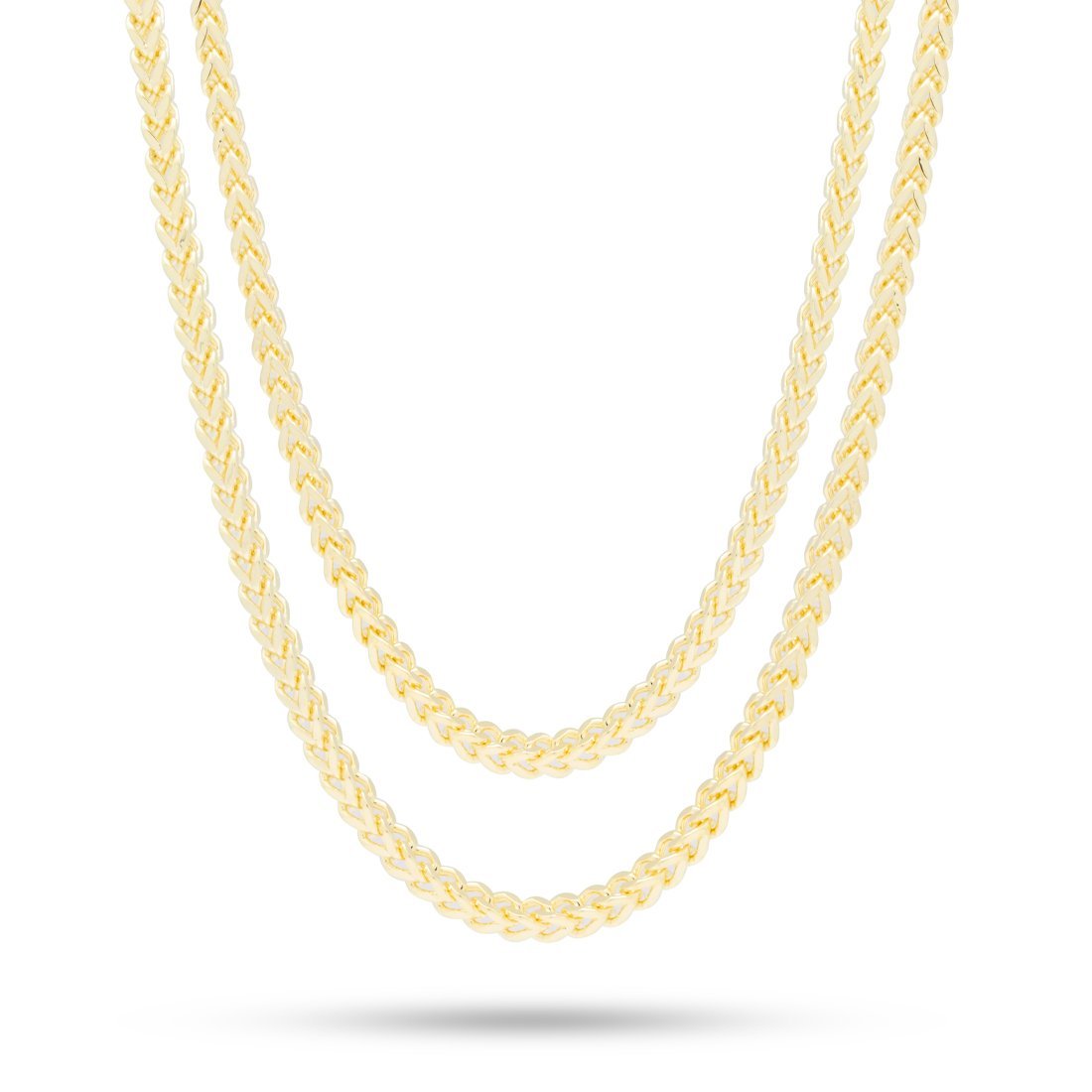 5mm Franco Chain Choker Set  in  Gold Plated / 14K Gold / 18"/20" by King Ice