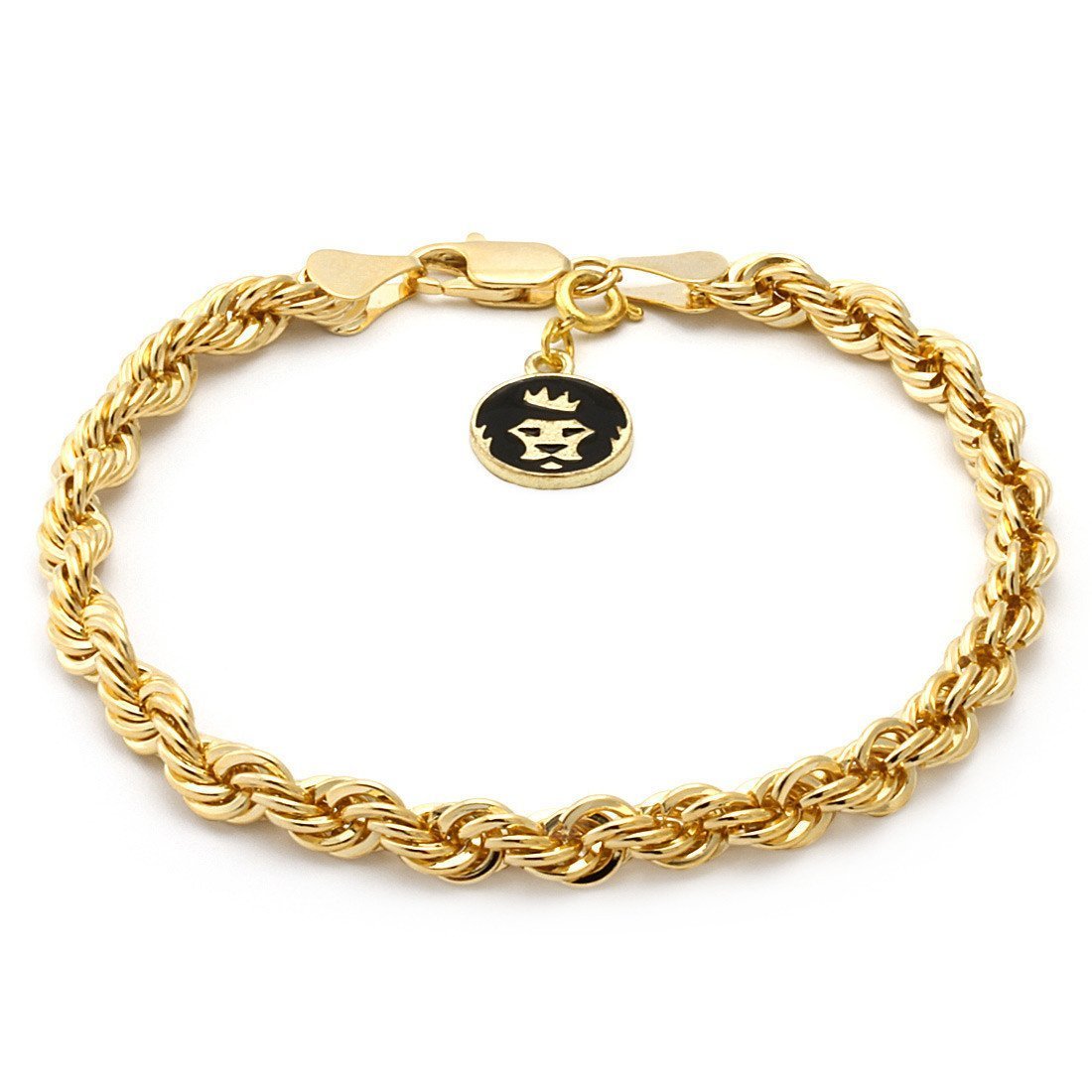 3mm Rope Bracelet  in  Gold Plated / 14K Gold / 7" by King Ice