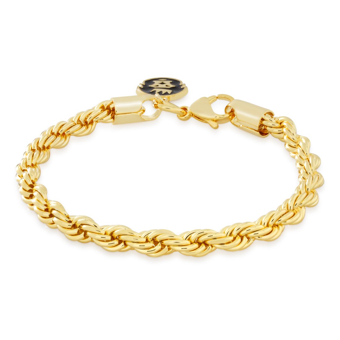 5mm Rope Bracelet  in  Gold Plated / 14K Gold / 7" by King Ice