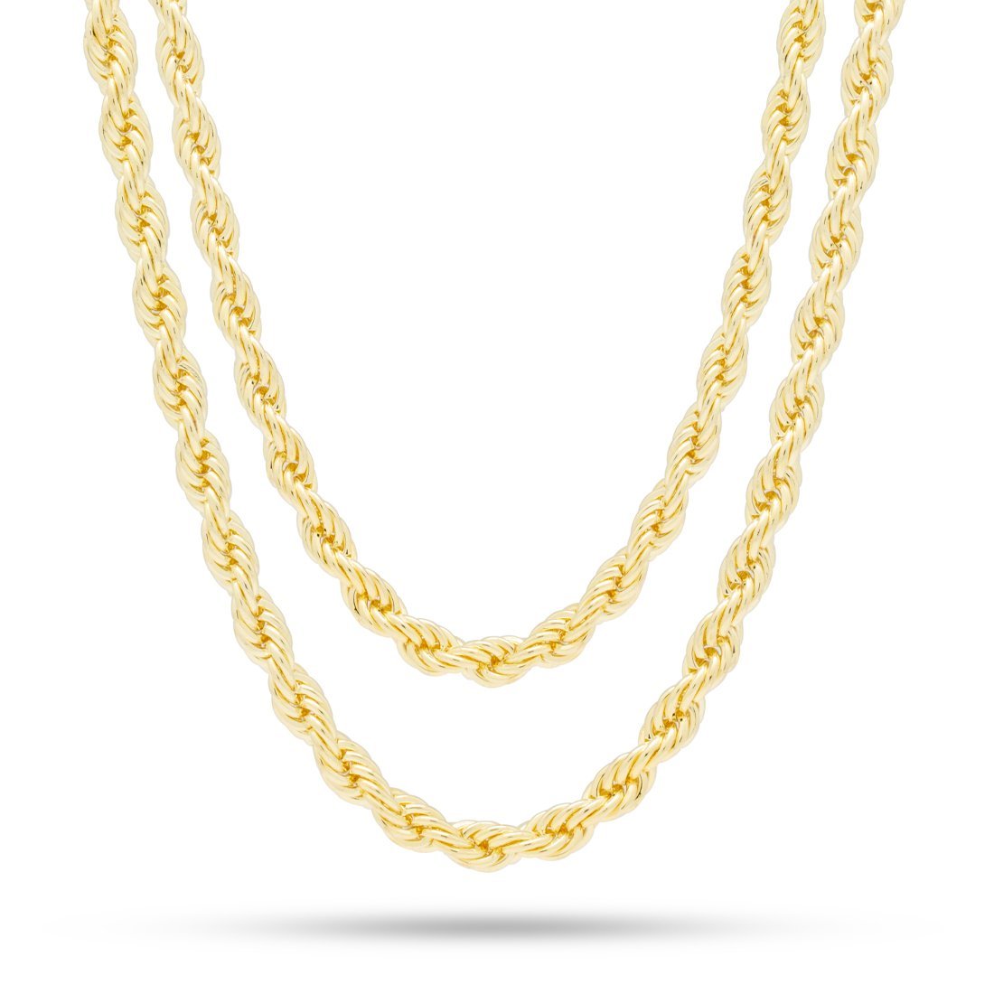 5mm Rope Chain Choker Set  in  Gold Plated / 14K Gold / 18"/20" by King Ice