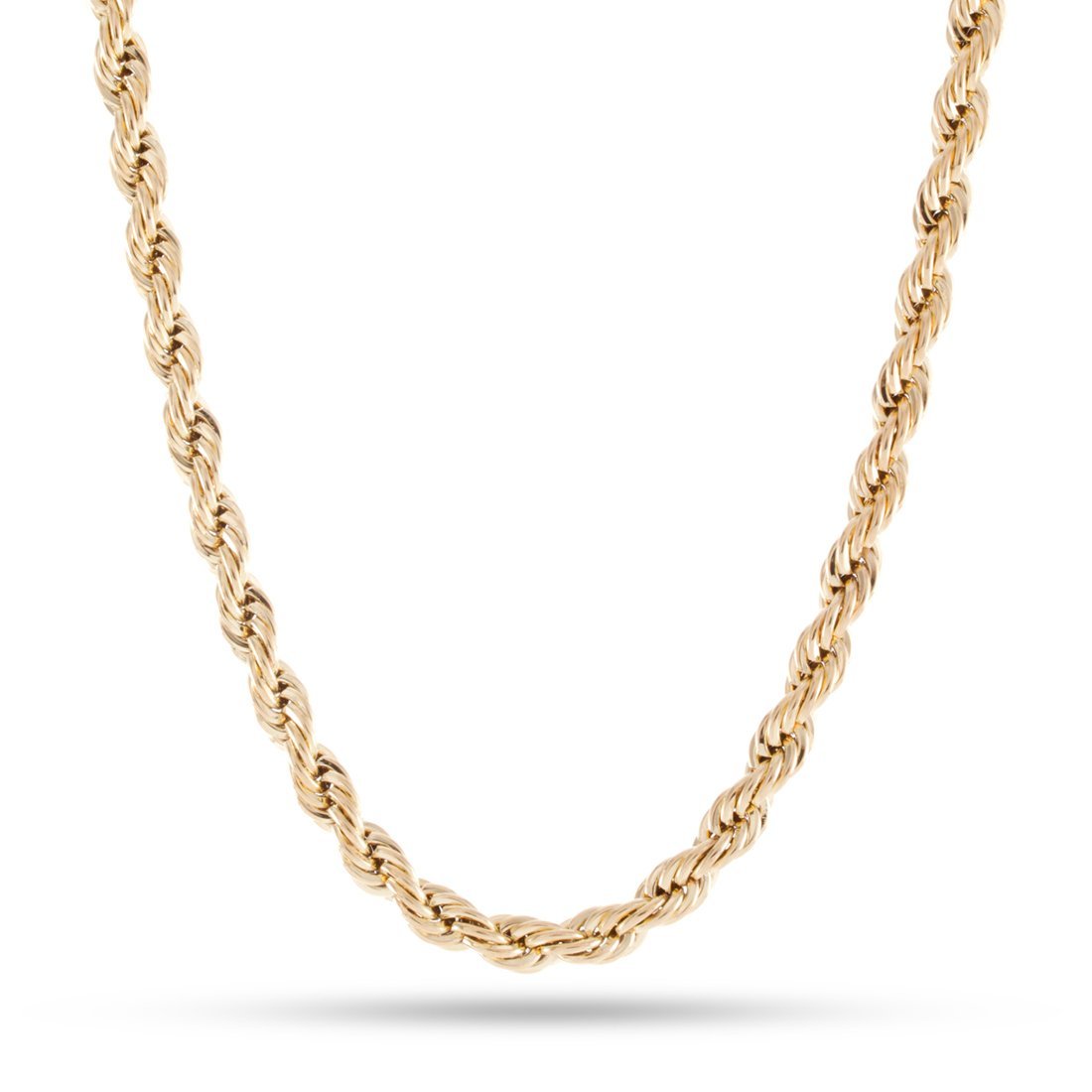 5mm Rope Chain  in  Gold Plated / 14K Gold / 18" by King Ice