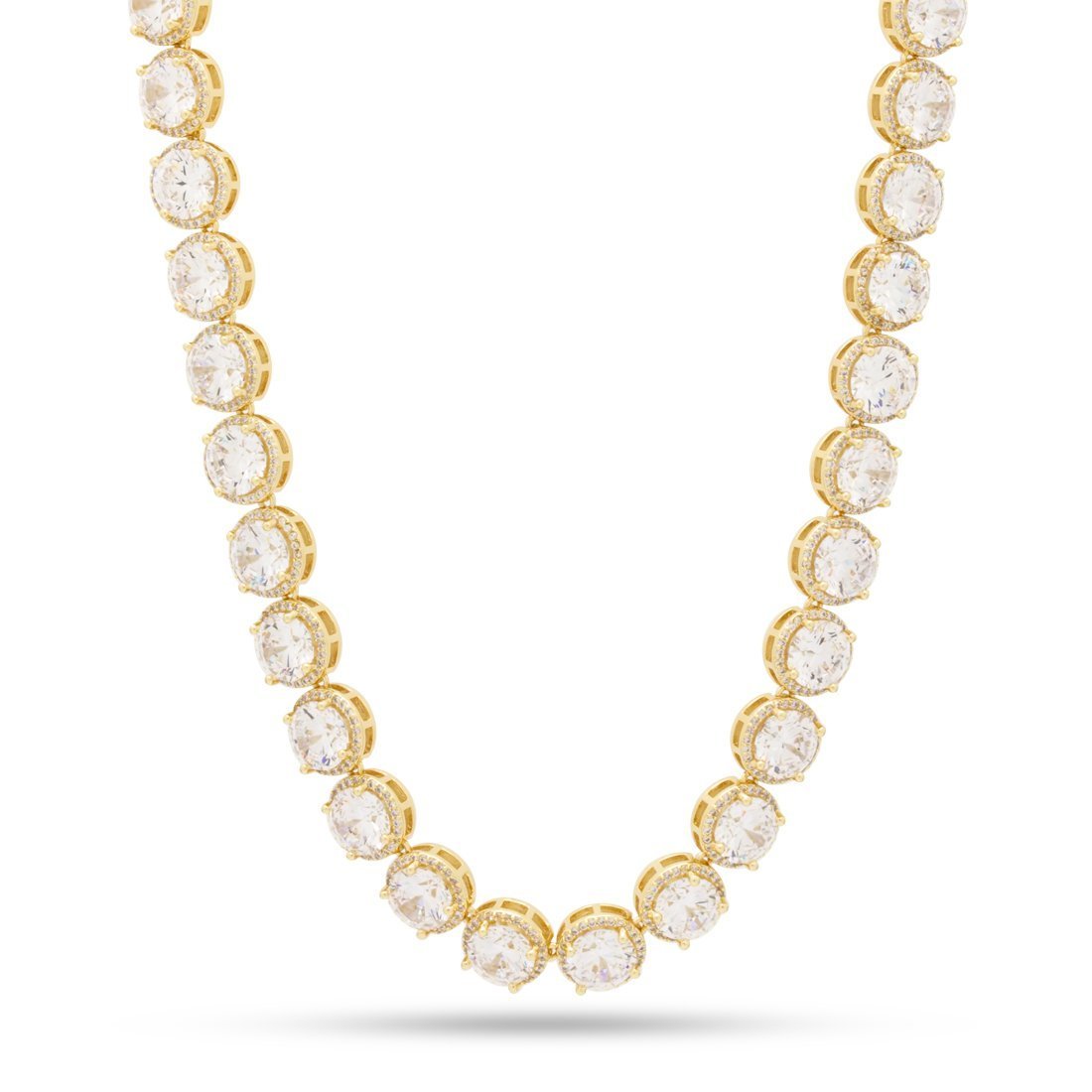 8mm Bezel-Set Tennis Chain  in  Gold Plated / 14K Gold / 18" by King Ice