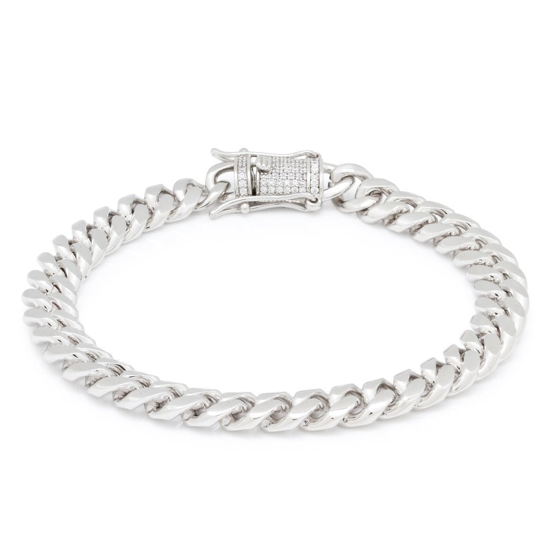 8mm Miami Cuban Link Bracelet  in  Gold Plated / White Gold / 8" by King Ice