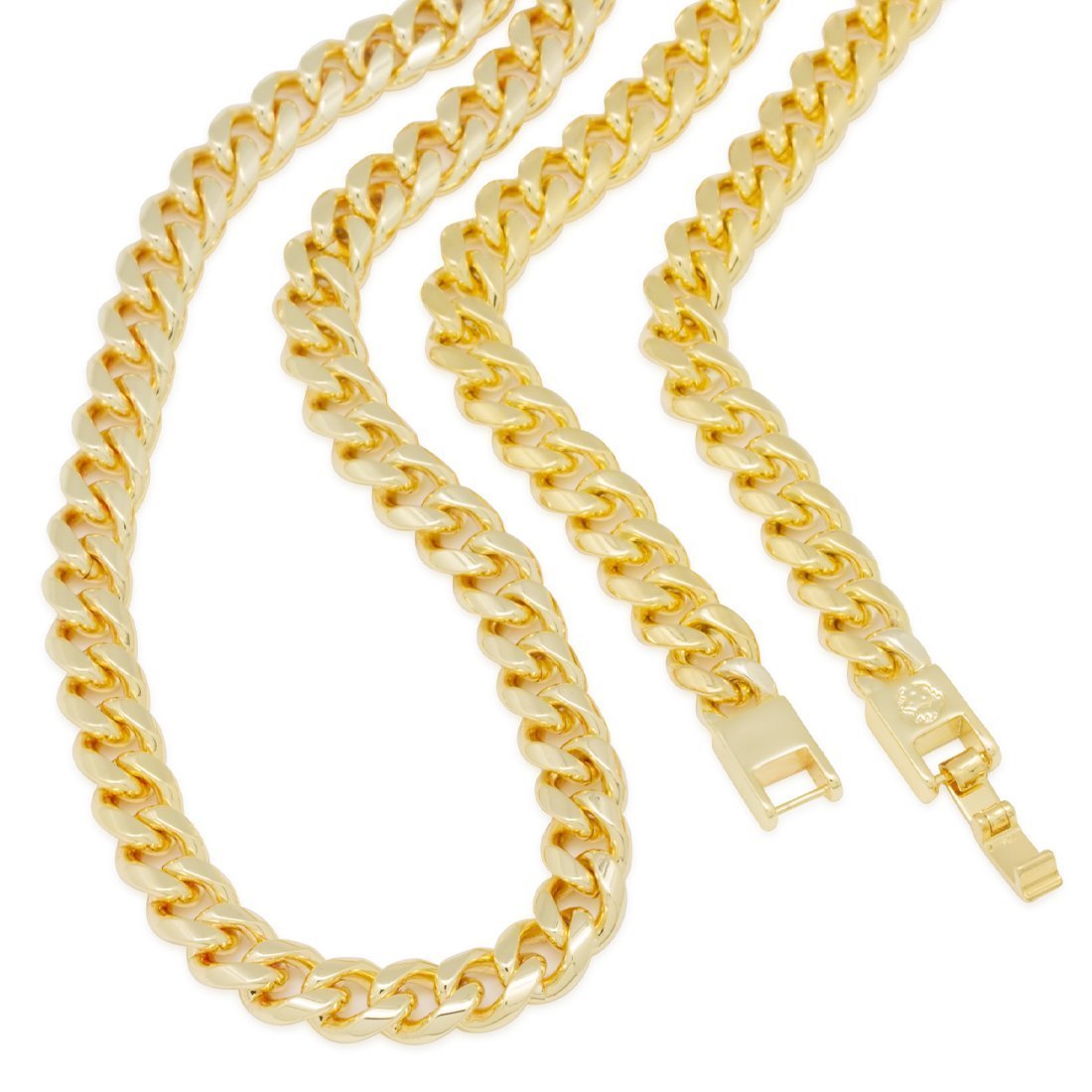 8mm Miami Cuban Link Chain Choker Set  in  by King Ice