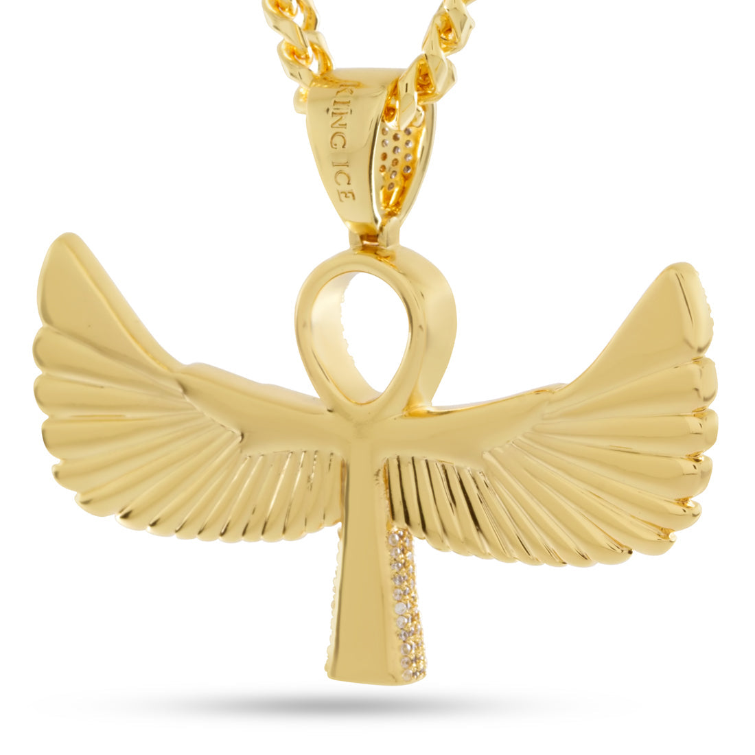 Ankh of Isis Necklace  in  14K Gold / 1.9" by King Ice