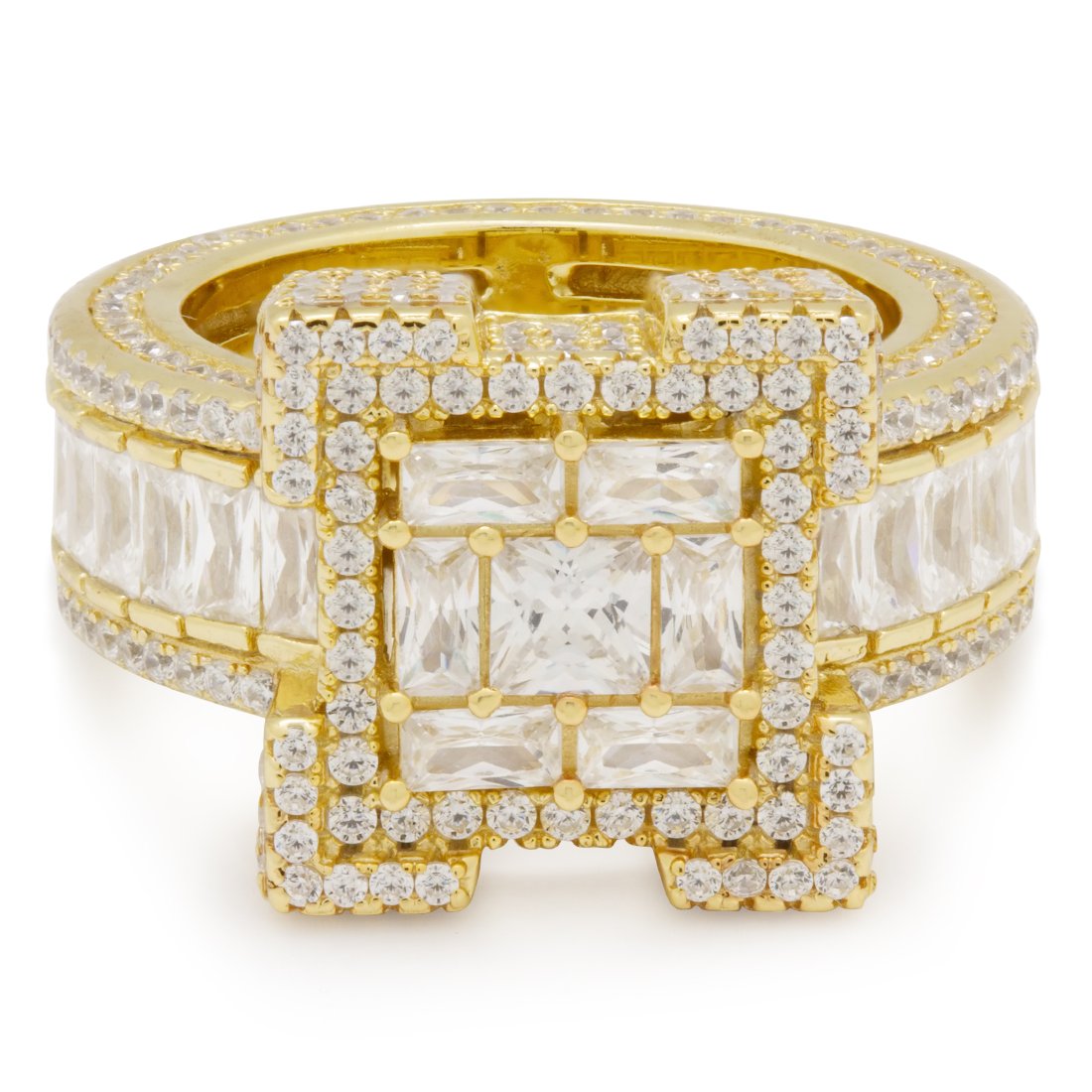 Baguette-Cut Platform Ring  in  by King Ice