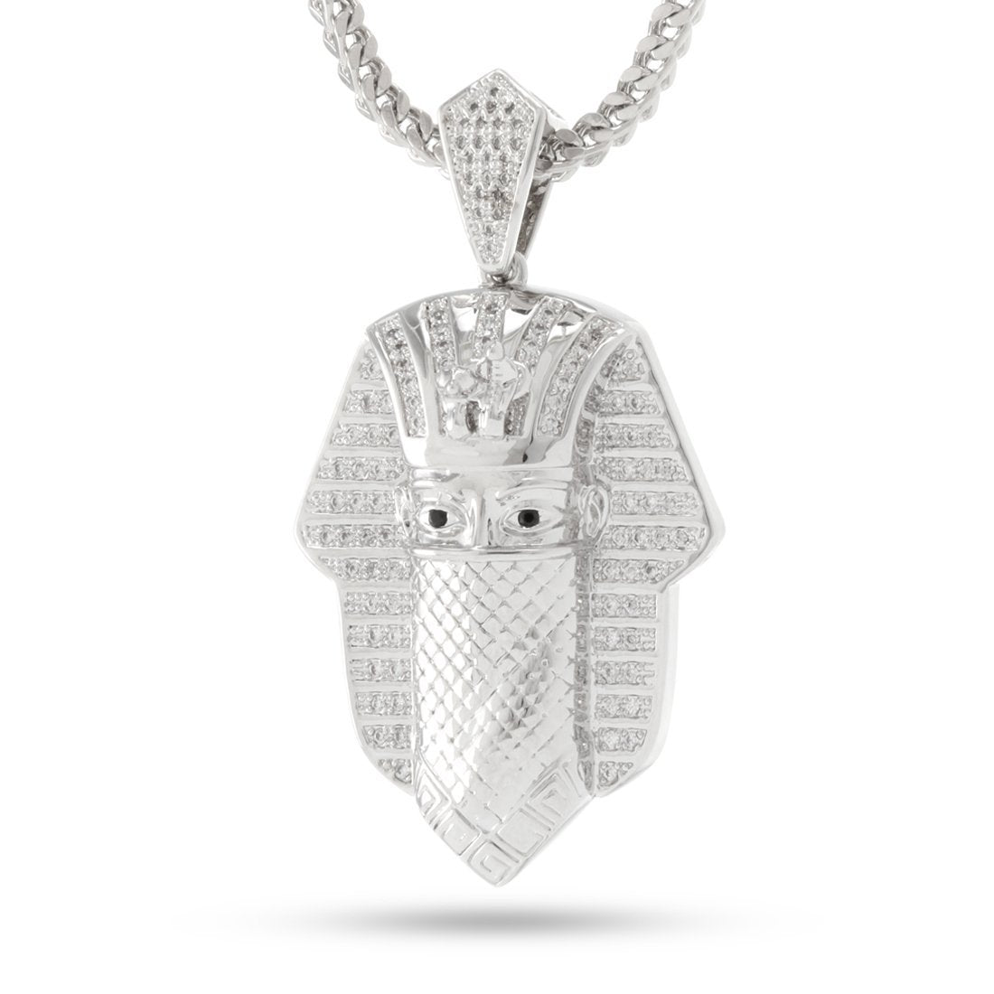 Egyptian Bandana Pharaoh Necklace  in  White Gold / 2.1" by King Ice