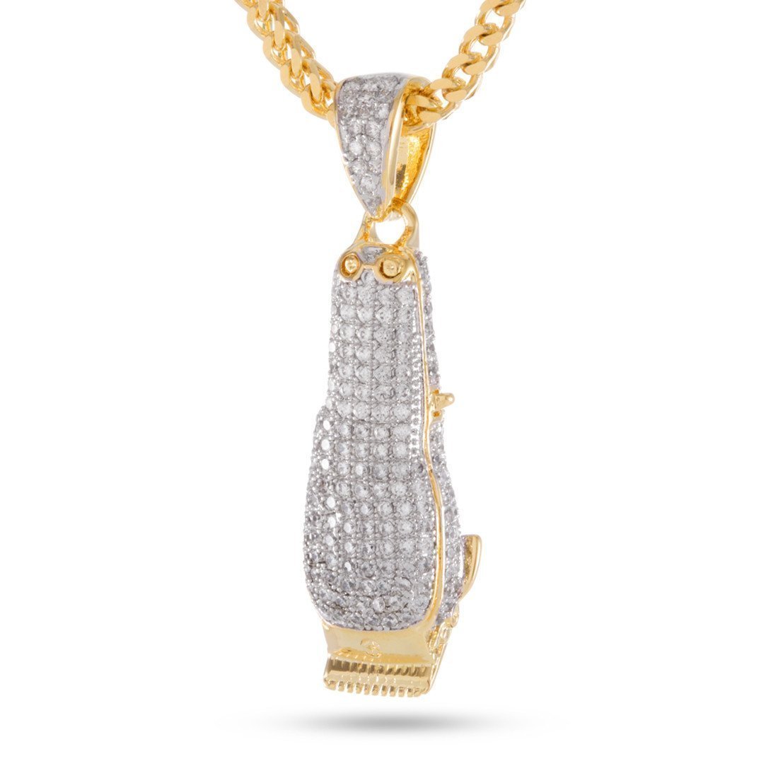 Barber Shop Clippers Necklace  in  14K Gold / 1.6" by King Ice