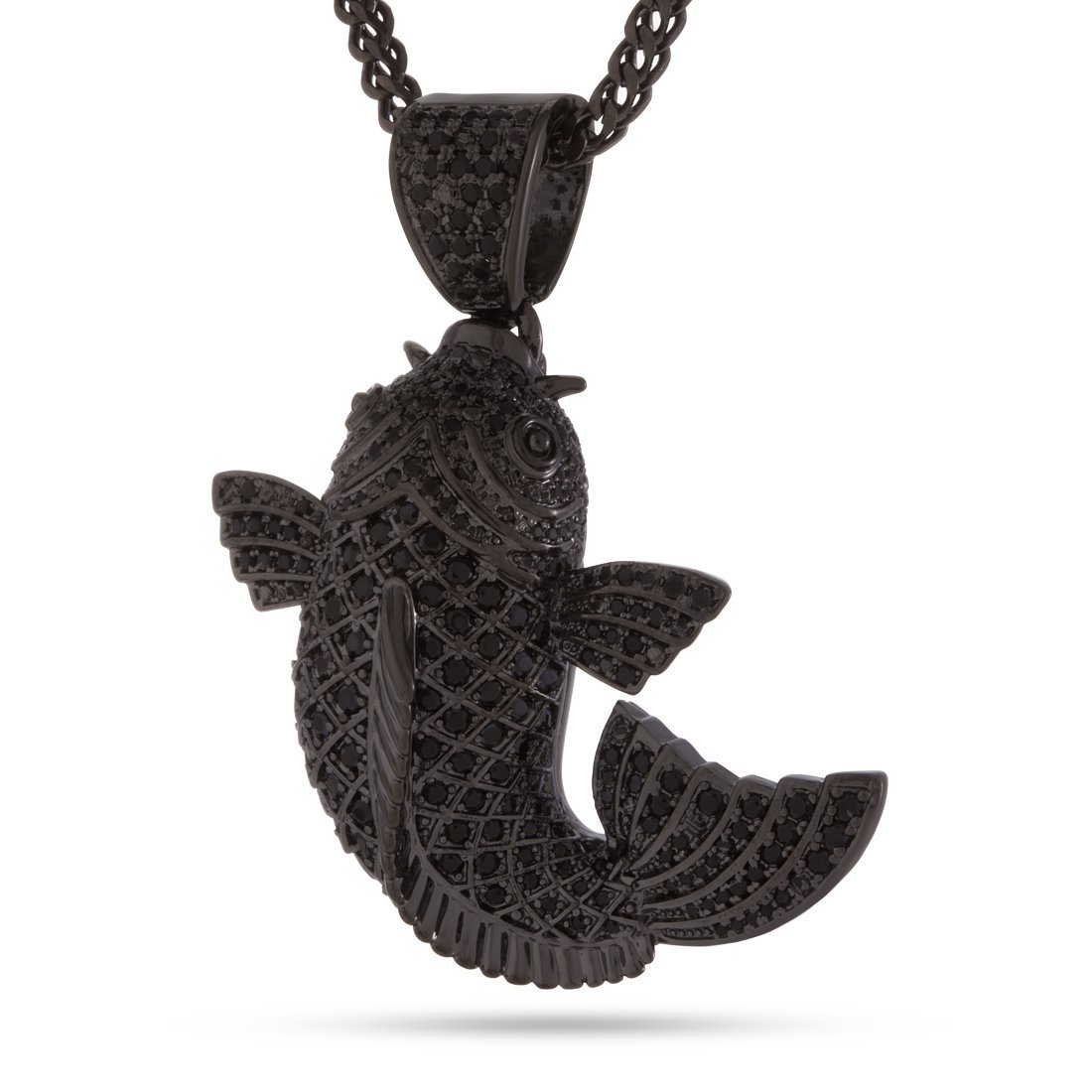 Black Gold Utsurimono Koi Fish Necklace  in  Black Gold / 2.1" by King Ice