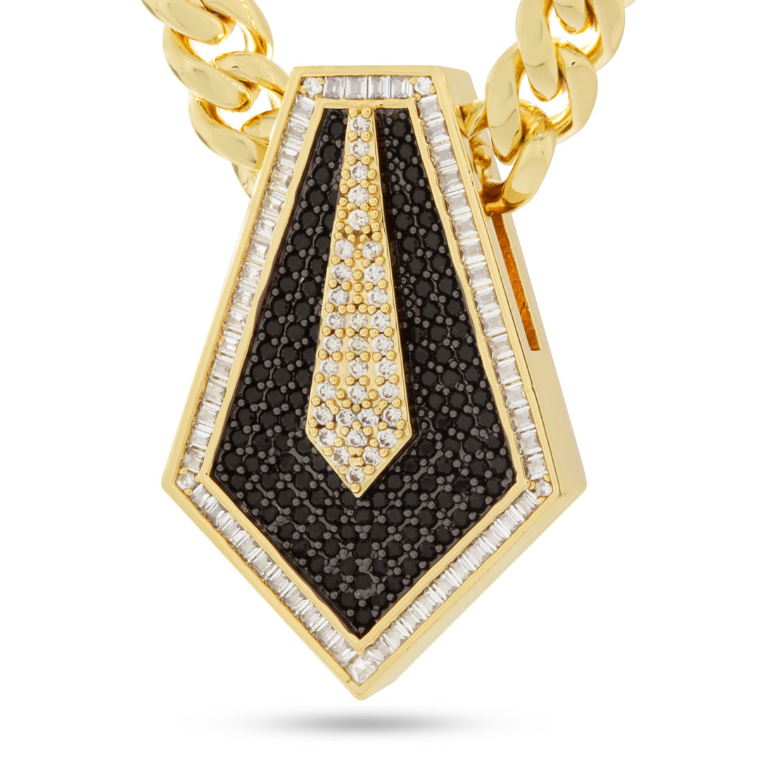 Black Magic Necklace  in  14K Gold / 1.5" by King Ice